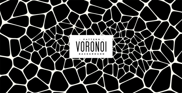 Abstrakter schwarz-weißer Voronoi-Muster-Texturhintergrund