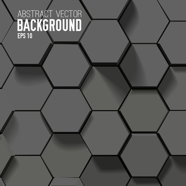 Abstrakter schwarzer Hintergrund mit geometrischen Sechsecken