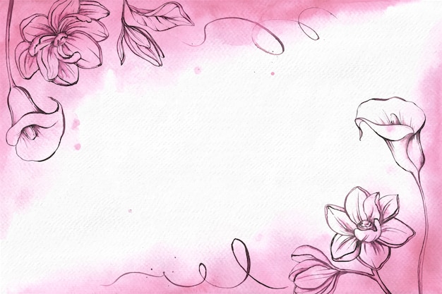 Abstraktes aquarell mit blumigem hintergrund