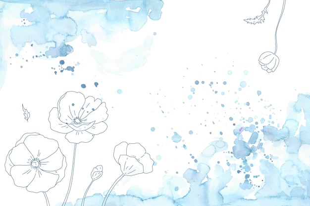 Kostenloser Vektor abstraktes aquarell mit blumigem hintergrund