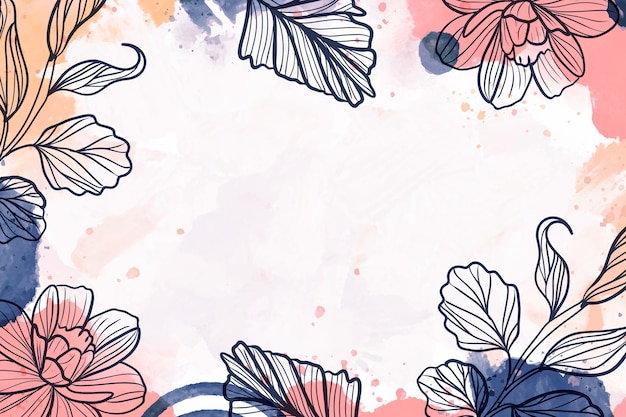 Abstraktes aquarell mit blumigem hintergrund