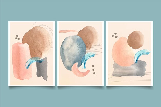 Abstraktes Aquarellabdeckungsset