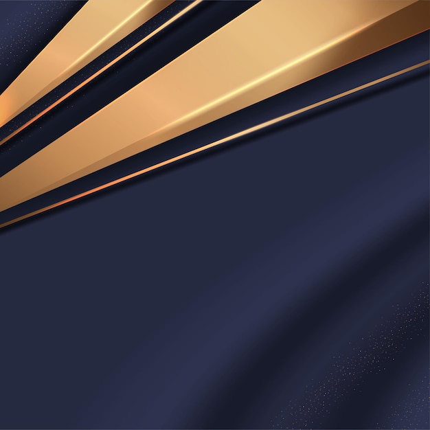 Abstraktes Blau und Gold winkte Formen Hintergrund