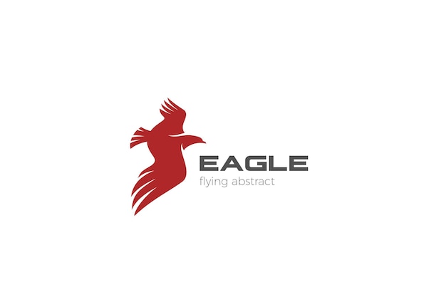 Abstraktes design des eagle flying logo. falcon hawk wings logo