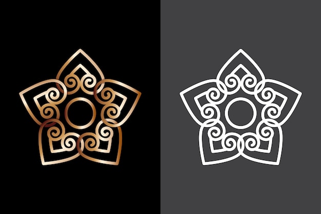 Kostenloser Vektor abstraktes design-logo in zwei versionen