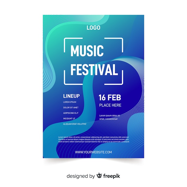 Abstraktes musik festival poster