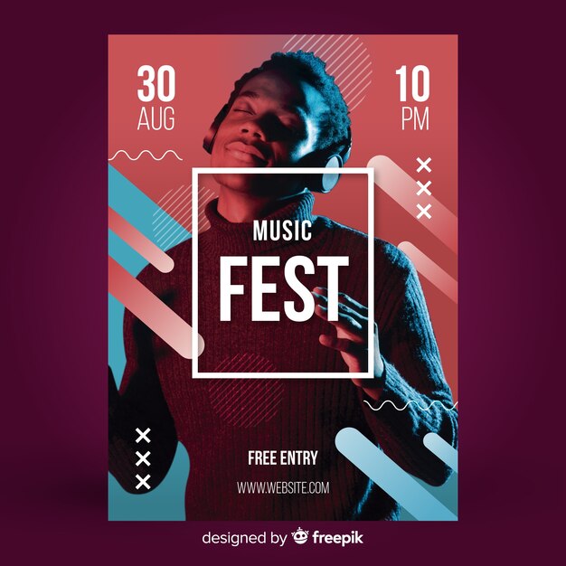 Abstraktes Musikfestivalplakat mit Foto