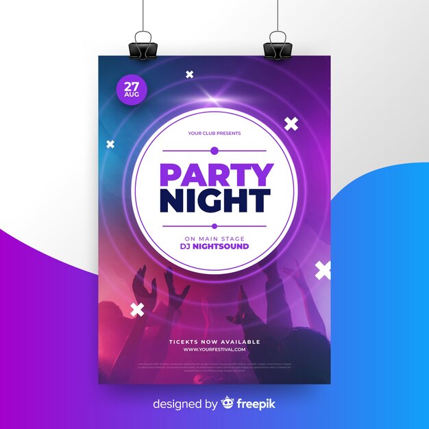 Abstraktes Musikfestivalplakat mit Foto