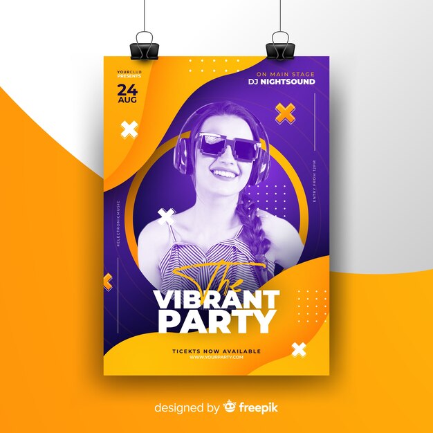 Abstraktes Musikfestivalplakat mit Foto