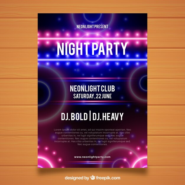 Abstraktes Neonplakatplakat