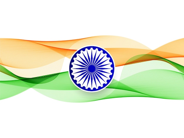 Kostenloser Vektor abstraktes welliges indisches flaggendesign