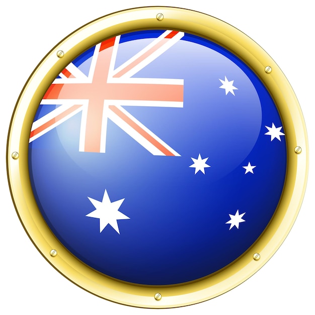 Kostenloser Vektor abzeichen-design für australien-flagge
