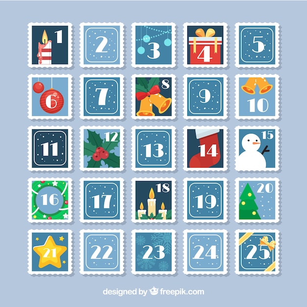 Adventskalender in Form von Briefmarken