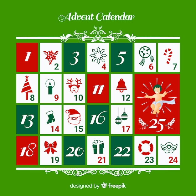 Kostenloser Vektor adventskalender