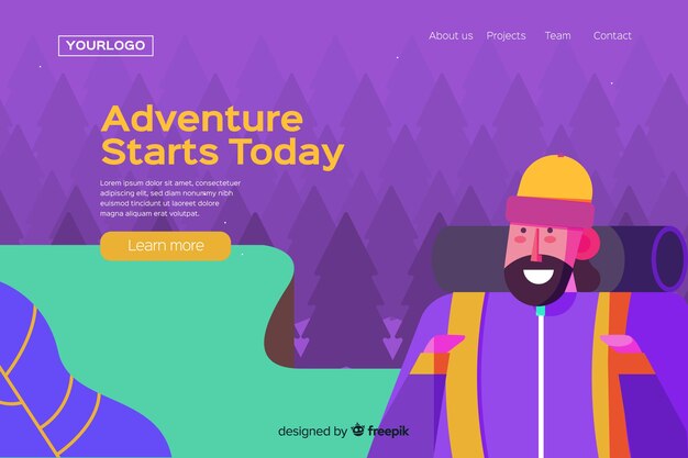 Adventure landing page