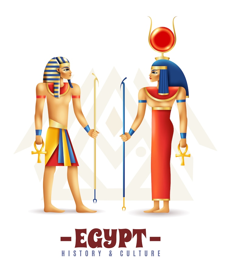 Kostenlose Vektor ägypten-geschichts- und kultur-konzept des entwurfes