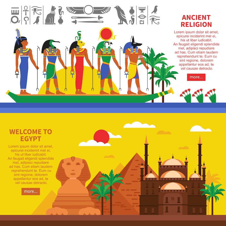 Kostenlose Vektor ägypten horizontale banner