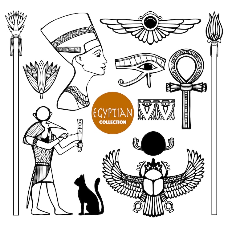 Kostenlose Vektor ägypten symbole festgelegt