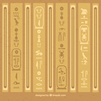 Ägyptischer hieroglyphenhintergrund mit flachem design