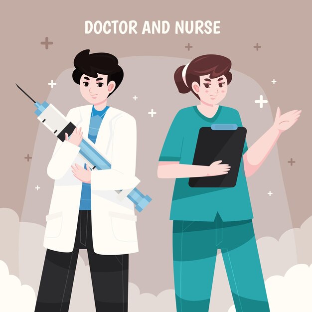 Ärzte und krankenschwestern illustration