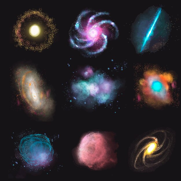 Ästhetisches Galaxieelement-Vektorset