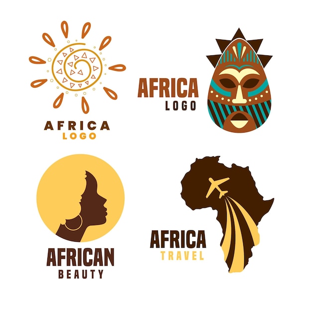 Kostenloser Vektor afrika-logo-sammlung