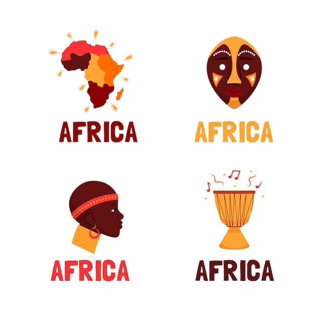 Kostenloser Vektor afrika logo vorlage sammlung