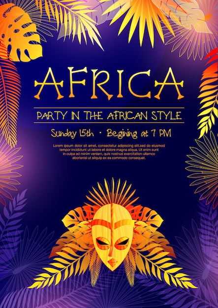 Afrikanisches art-party-plakat