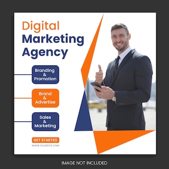 Agentur für digitales marketing und corporate social media vorlage neuer quadratischer flyer für instagram-posts