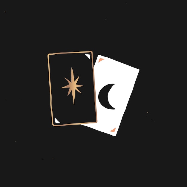 Alchemie Tarotkarten Aufkleber Vektor mystische Aufkleber Illustration minimal