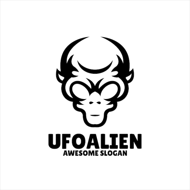 Kostenloser Vektor alien einfaches maskottchen-logo-design