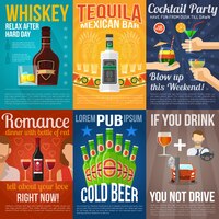 Alkohol mini poster set