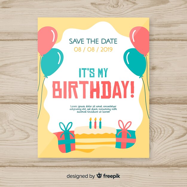 Alles Gute zum Geburtstag Einladungsvorlage