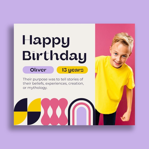 Alles Gute zum Geburtstag Facebook Post Vorlage Design Kostenlose Vektor