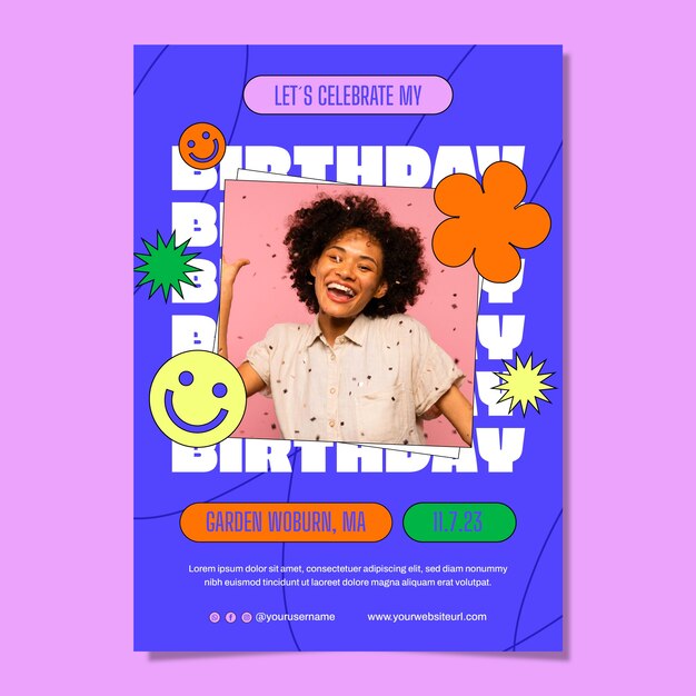 Alles Gute zum Geburtstag-Feier-Plakat-Vorlage