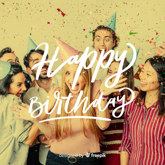 Alles Gute zum Geburtstag Schriftzug mit Foto