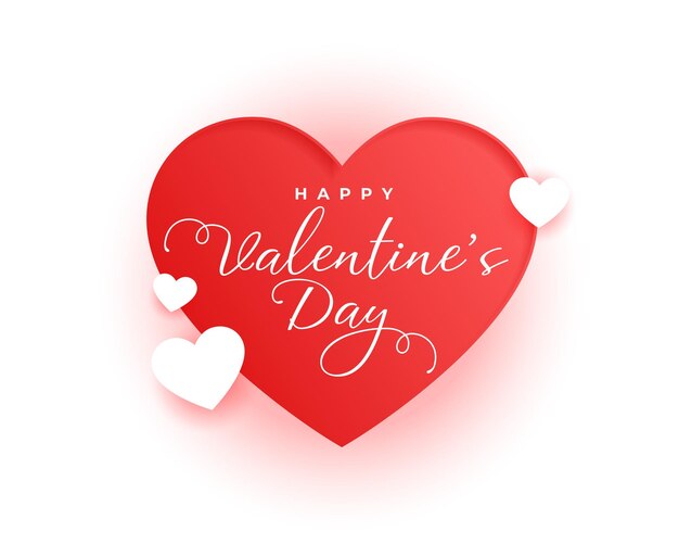 Alles Gute zum Valentinstag süßes Grußdesign mit rotem Herzen