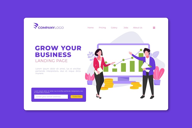 Kostenloser Vektor allgemeine business-landingpage