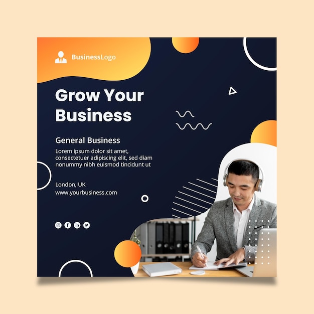 Allgemeine Business Square Flyer Vorlage
