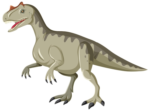 Kostenloser Vektor allosaurus-dinosaurier auf weißem hintergrund