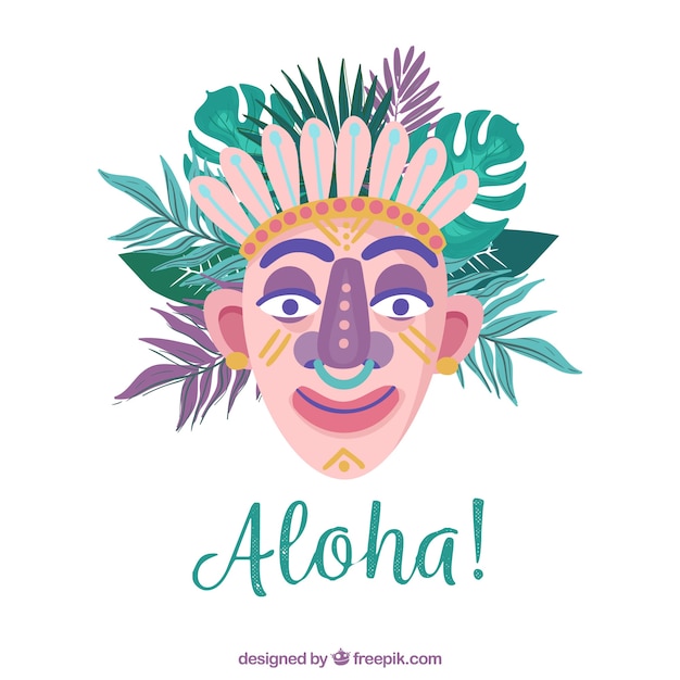 Aloha Hintergrund mit gemaltes Gesicht
