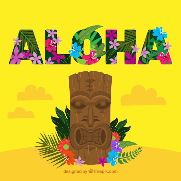 Kostenloser Vektor aloha totempfahl hintergrund