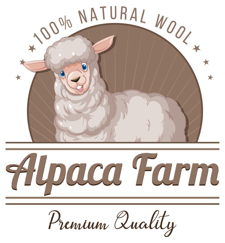 Kostenlose Vektor alpaka-farm-logo für wollprodukte