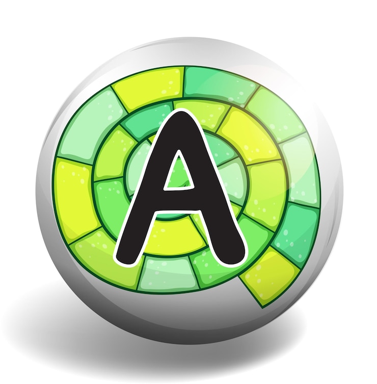 Kostenlose Vektor alphabet a auf rundem abzeichen