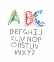 Kostenloser Vektor alphabet abcd-schriftart-vektor-design