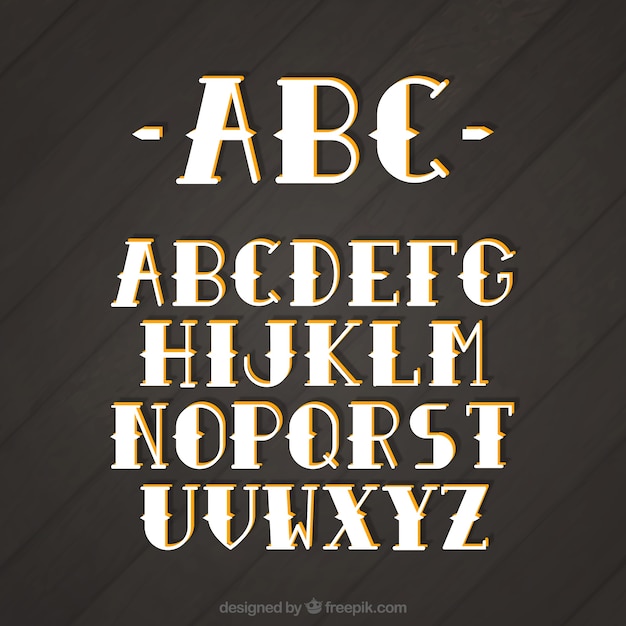 Alphabet im vintage-stil