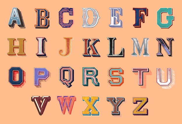 Kostenloser Vektor alphabet-schriftzug