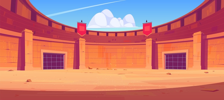 Kostenlose Vektor alte römische arena für gladiatoren kämpfen