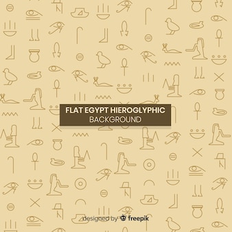 Alter ägypten-hieroglyphenhintergrund mit flachem design