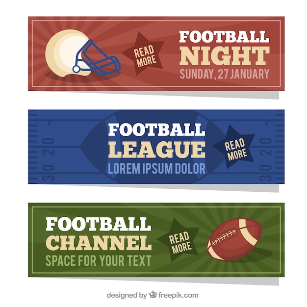 Kostenloser Vektor american-football-banner in flaches design